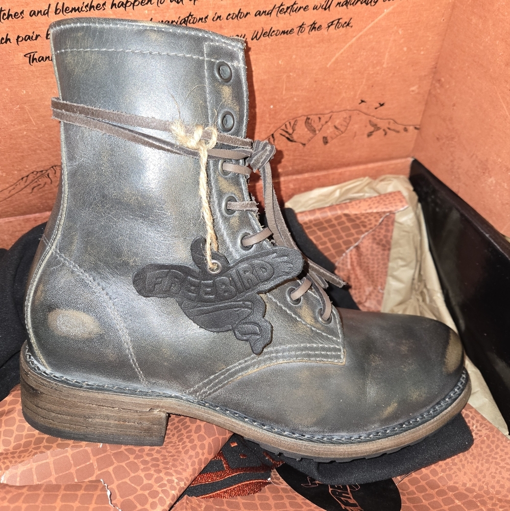 Freebird Ice Leather Manchester Combat Boots High Top